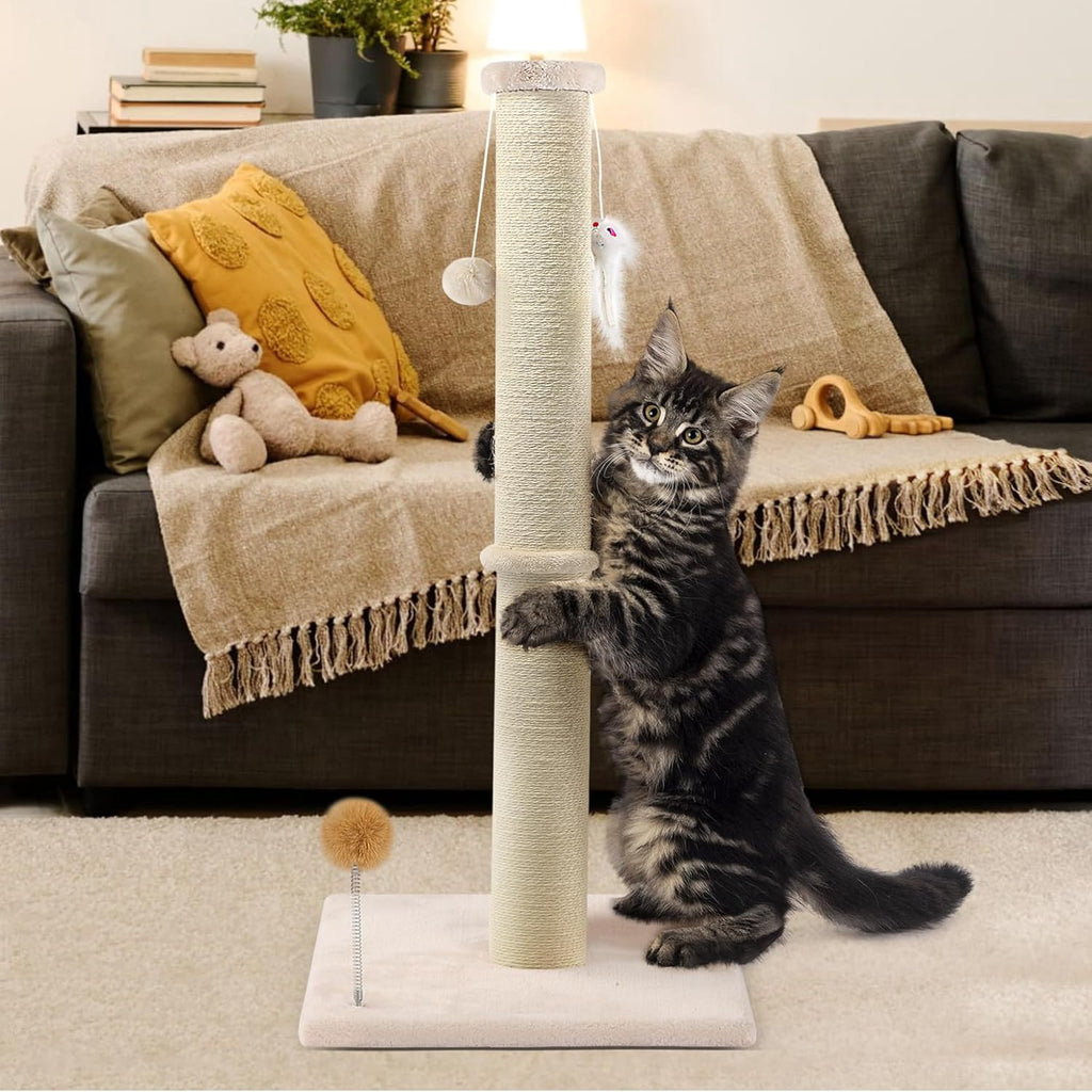 Peluomoz 36-Inch Cat Scratching Post, Beige