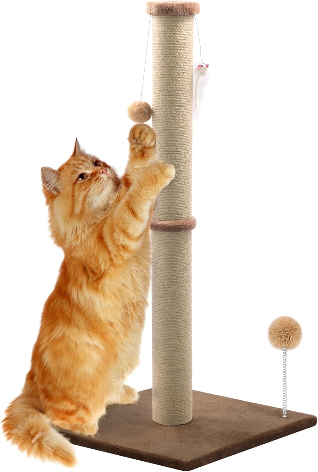 Peluomoz 36-Inch Cat Scratching Post, Brown