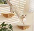 2PC Cat Stairs with Scratching Mat,Wall Mounted Cat Steps, Wooden Climbing Shelves for Cats, Cats Stairway Ladder Furniture for Perch Platform Supplies
