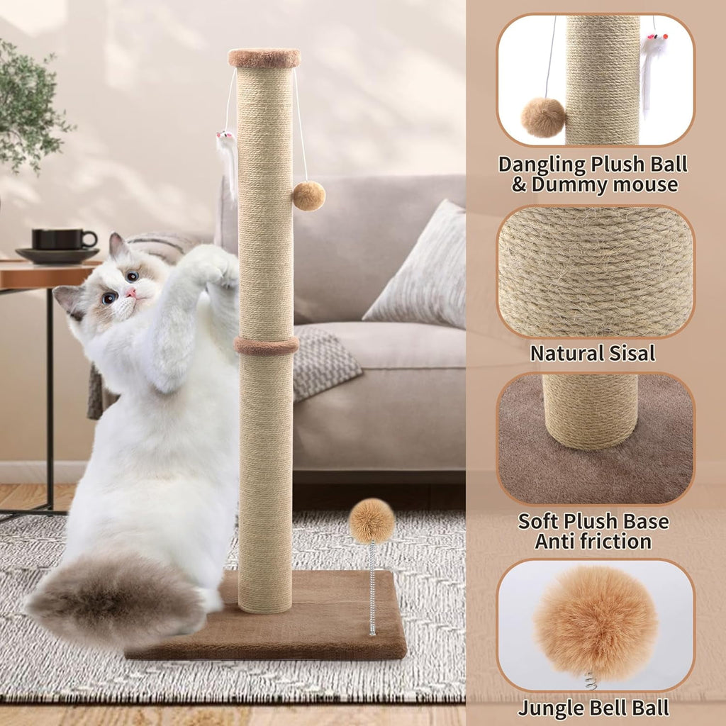 Peluomoz 36-Inch Cat Scratching Post, Brown