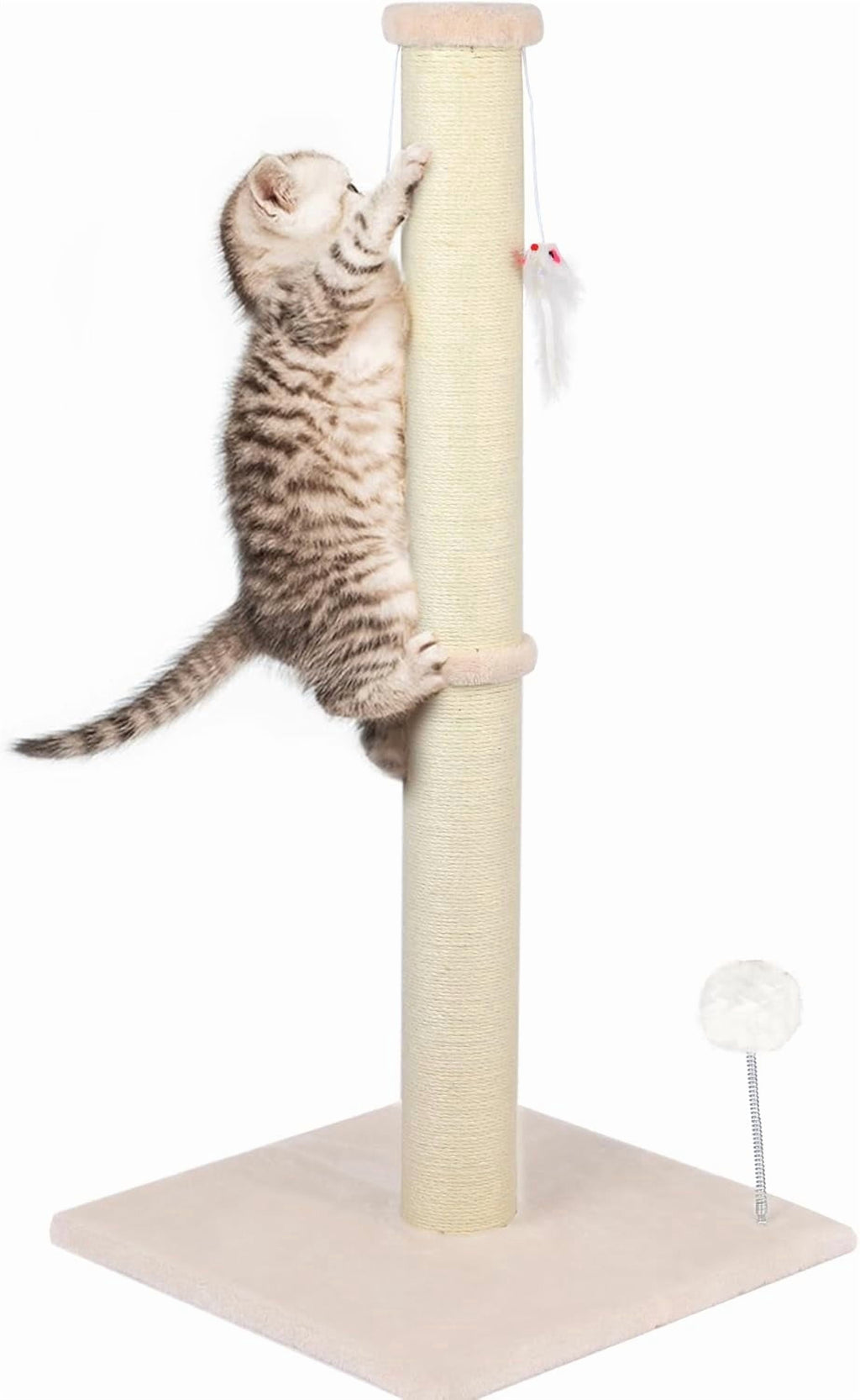 Peluomoz 36-Inch Cat Scratching Post, Beige