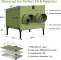 Peluomoz Outdoor Cat Feeding Shelter, Green