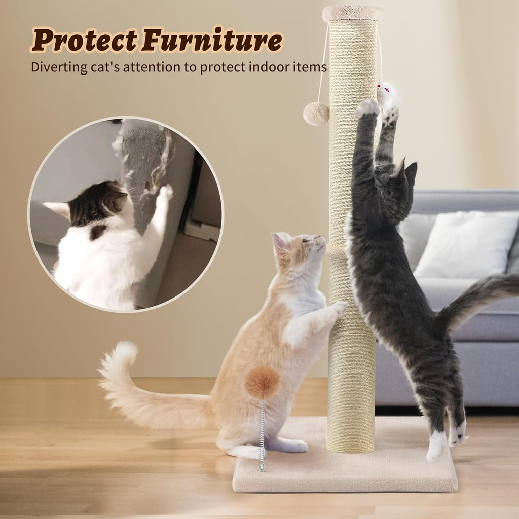 Peluomoz 36-Inch Cat Scratching Post, Beige
