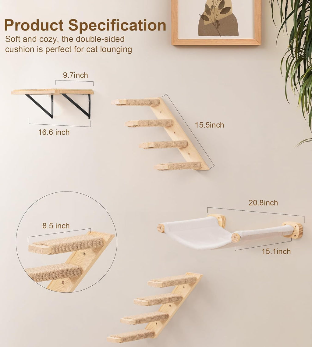 Peluomoz 3-Piece Cat Hammock Wall Set