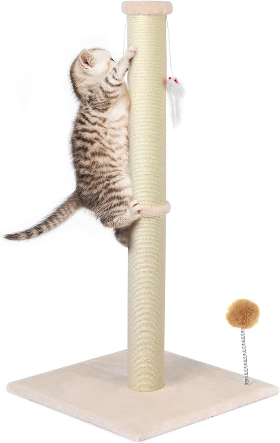 Peluomoz 36-Inch Cat Scratching Post, Beige