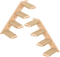 PELUOMOZ Natural Wood 4-Step Reversible Cat Stair Shelf - Wall-Mounted Sisal Rope Climber Furniture