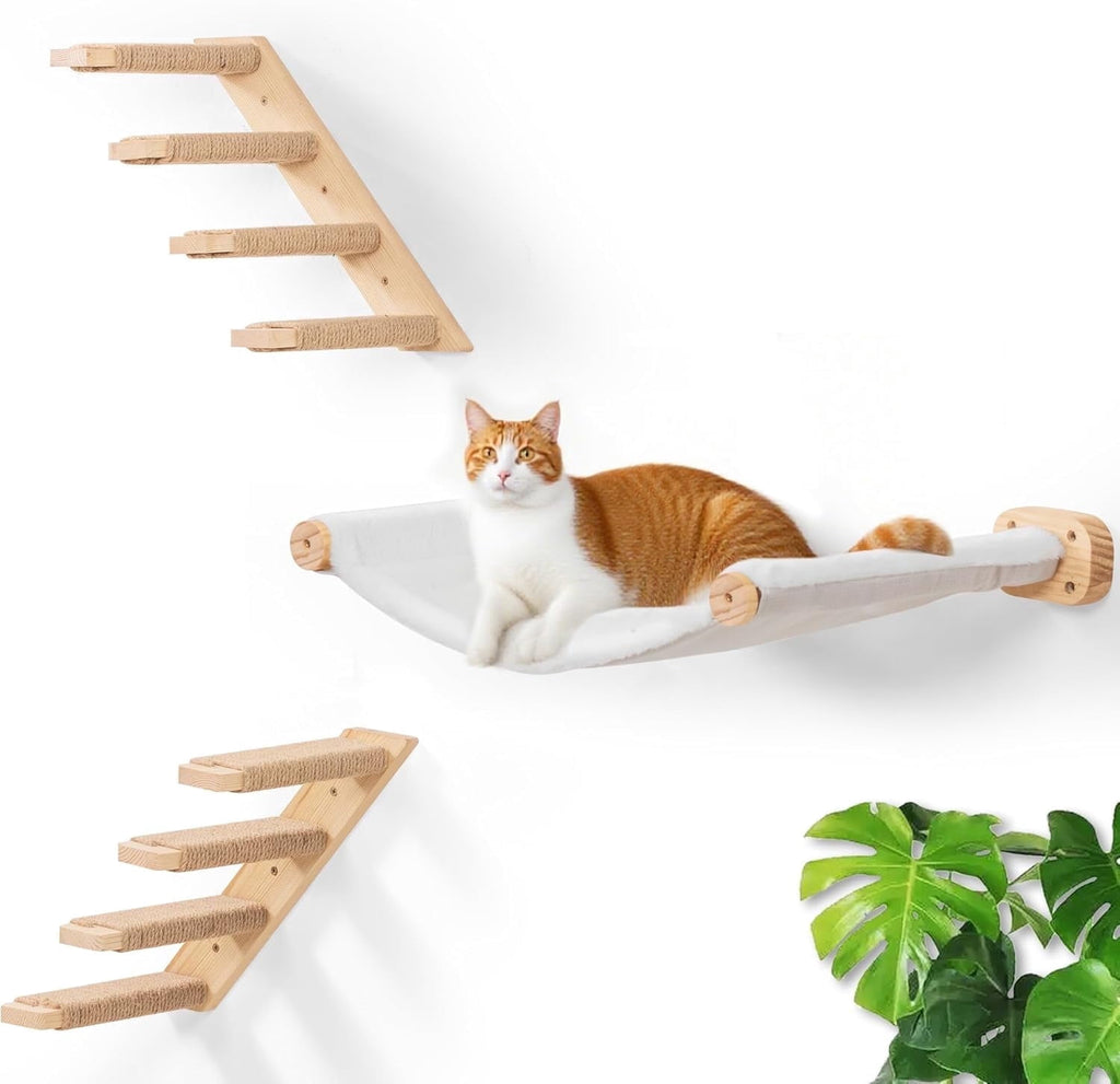 Peluomoz 3-Piece Cat Hammock Wall Set