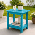 Y&M Outdoor Side Table, HDPE Patio End Table for Adirondack Chair, Weather Resistant Small Accent Table, Navy Blue, 2 Pack