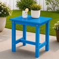 Y&M Outdoor Side Table, HDPE Patio End Table for Adirondack Chair, Weather Resistant Small Accent Table, Bright Blue, Single Layer