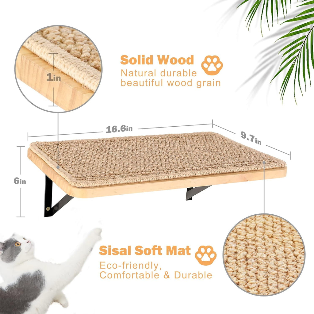 Peluomoz Cat Wall Set with Shelf and Stair Ladders