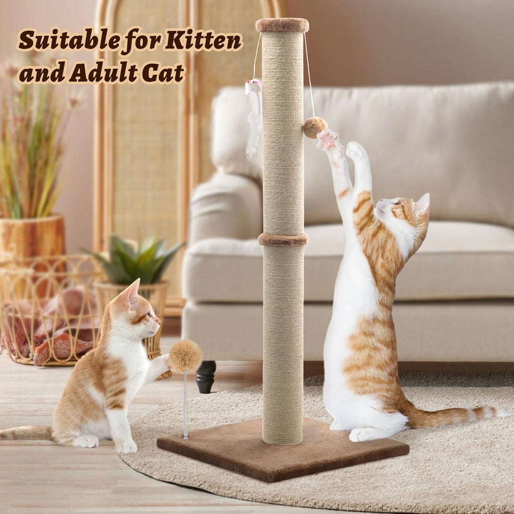 Peluomoz 36-Inch Cat Scratching Post, Brown